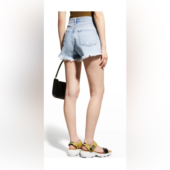 Agolde Parker Distressed Shorts Size 27 NWOT. Light Denim Wash. - Picture 2 of 6